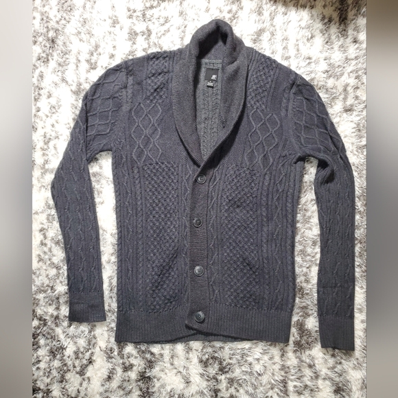 jf j.ferrar Charcoal Gray Cardigan Sweater - Picture 1 of 10